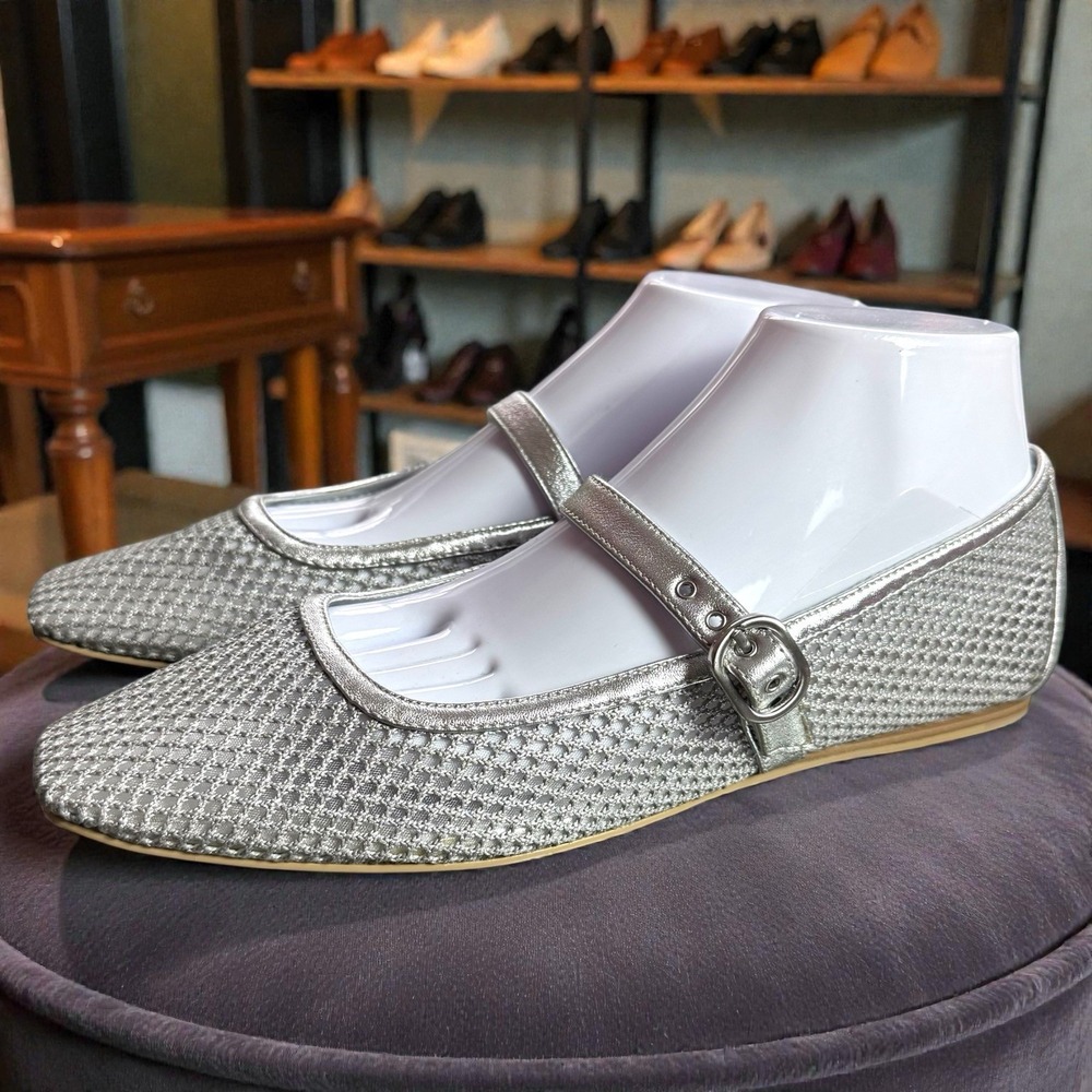 Dolce Vita Rodni Mesh Mary Jane Flats Silver 9.5